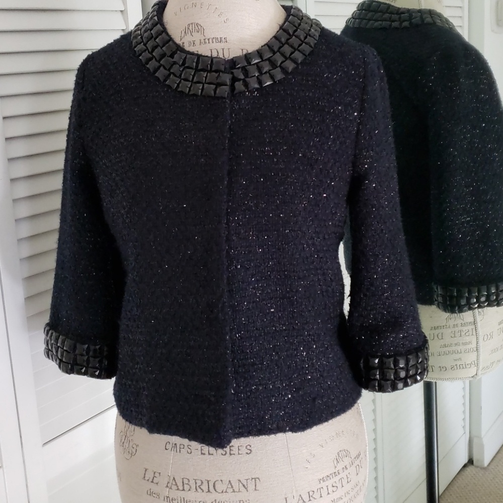 Boxy style cropped jeweled Jacket M